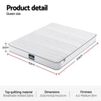 Giselle Queen Mattress 20cm with Reinforced Edge Support Egg-Crate Foam