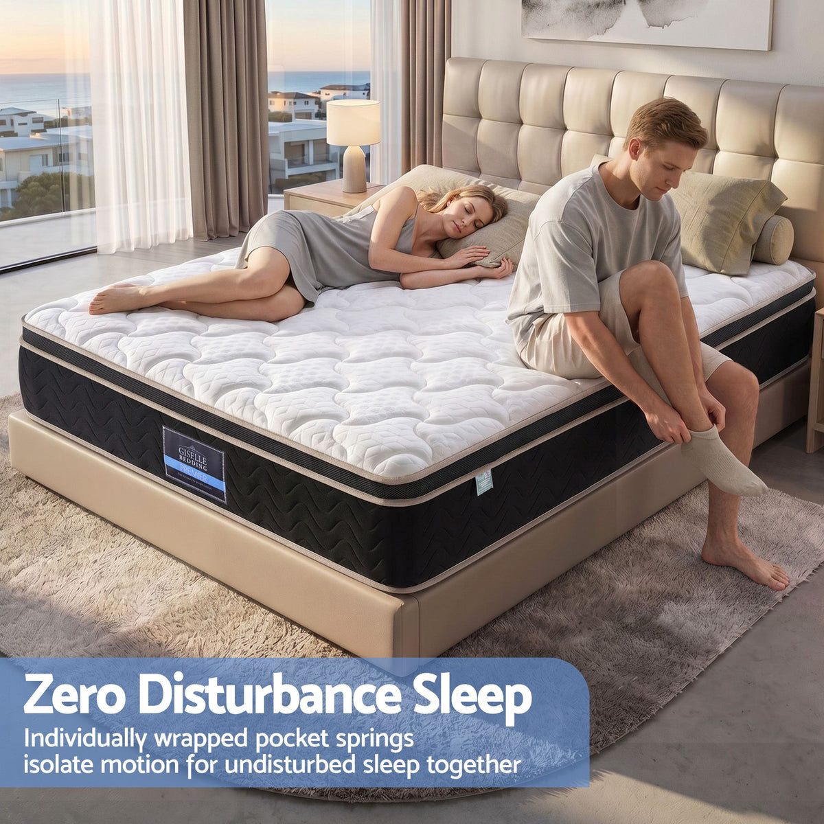 Giselle 35cm Double Mattress Firm with Copper Memory Foam and Edge Support