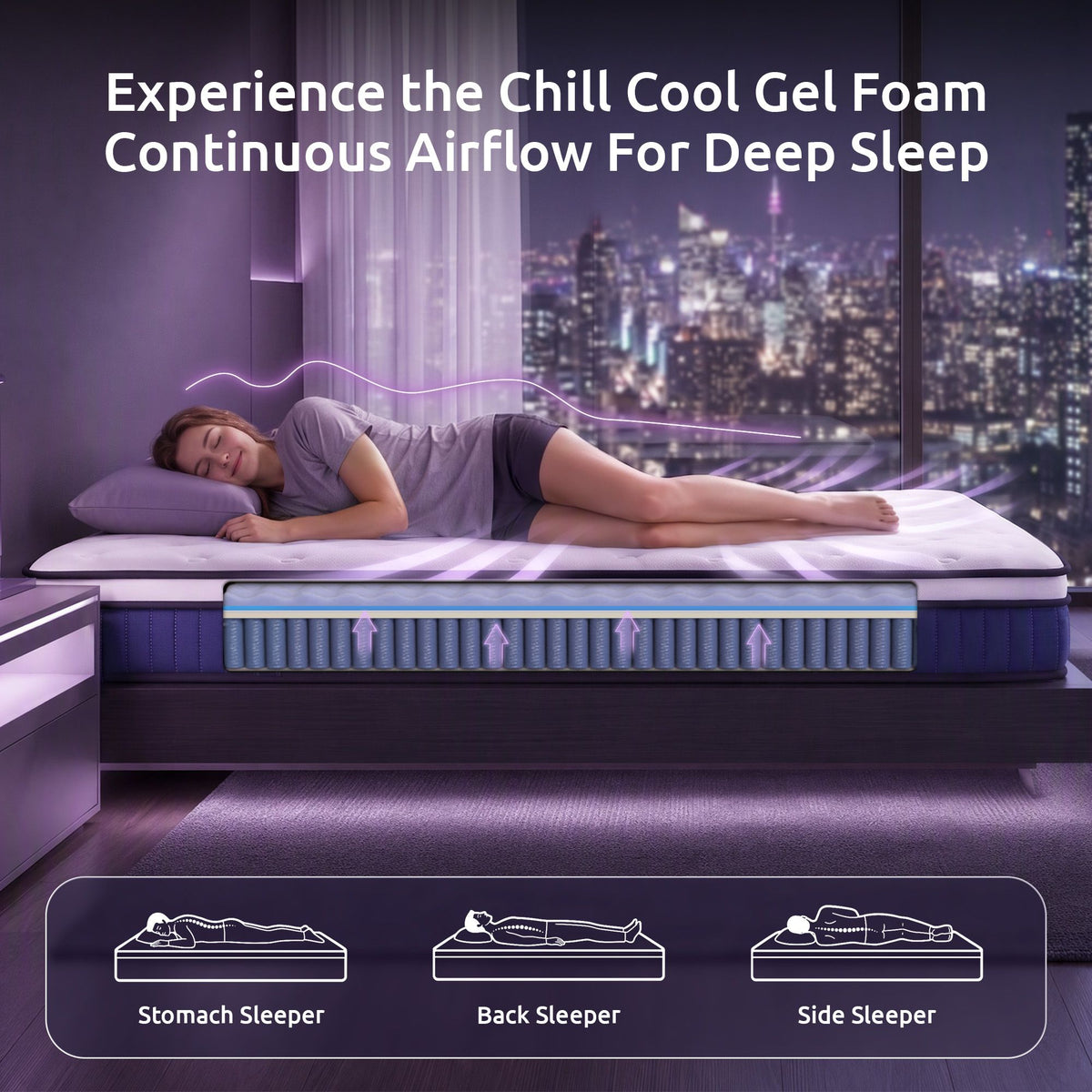 Levitex King Mattress 23CM With Pocket Spring & Cooling Gel Foam, Medium-Firm Full-Body Support, Mattresses In A Box