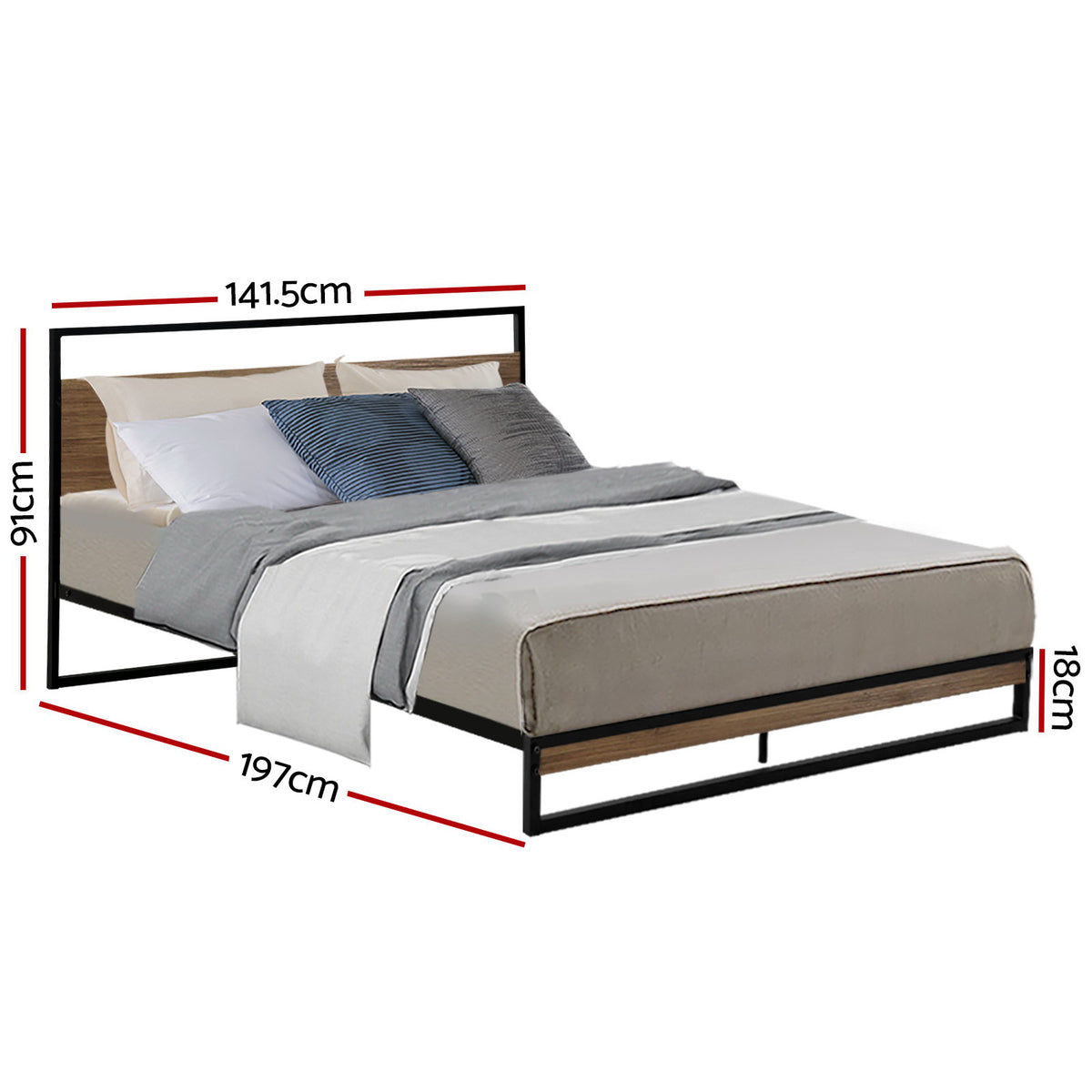 Artiss Bed Frame Double Size Metal Bed Frame DANE