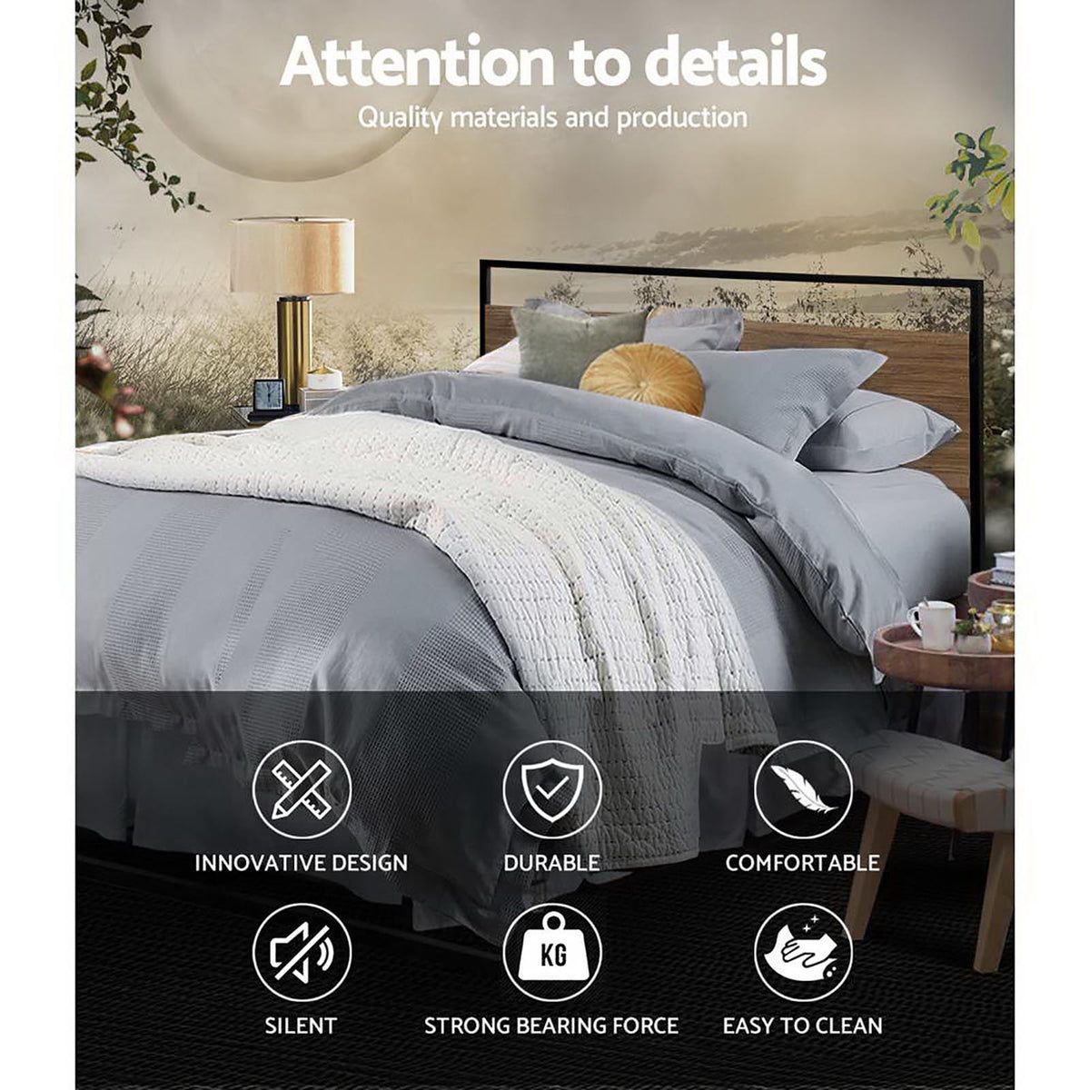 Artiss Bed Frame Double Size Metal Bed Frame DANE