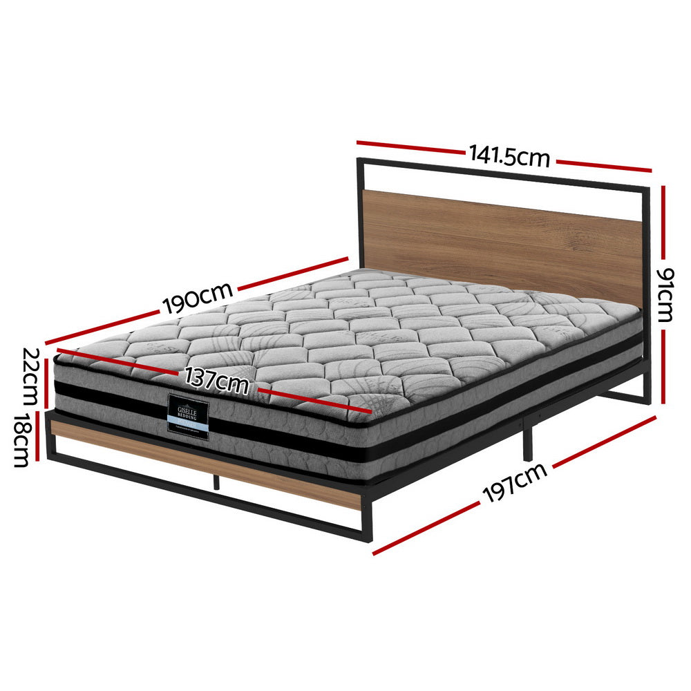 Artiss  Metal Bed Frame Double Size Beds Platform with Mattress
