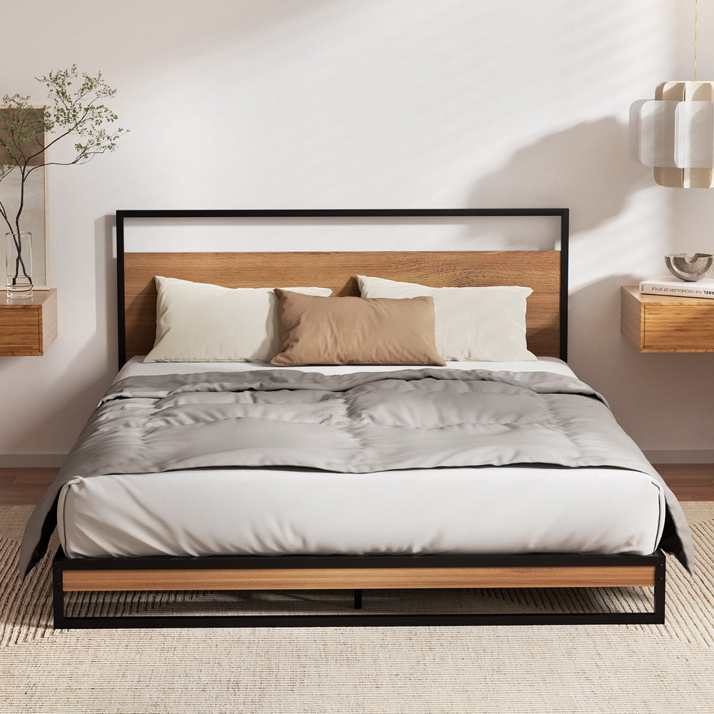 Artiss  Metal Bed Frame Double Size Beds Platform with Mattress
