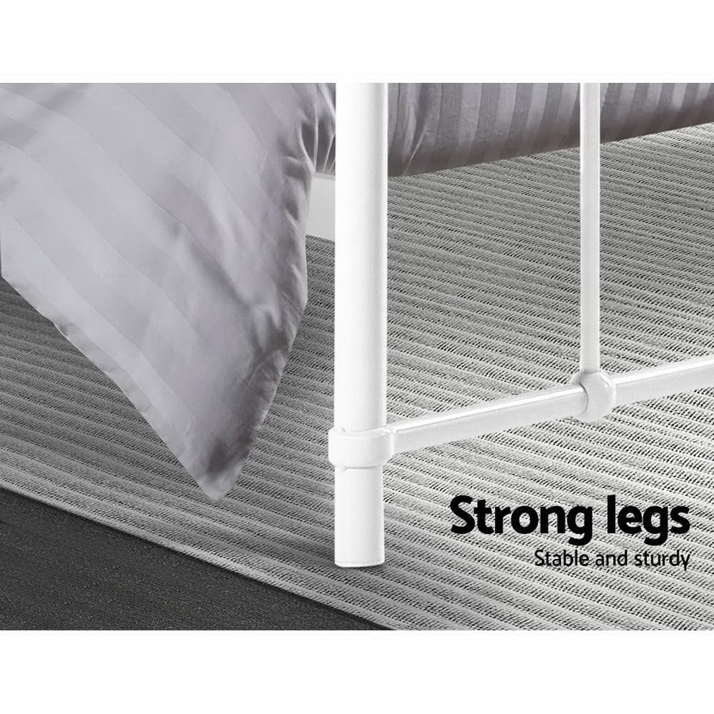 Artiss Bed Frame Metal Bed Frame LEO - Double (White)