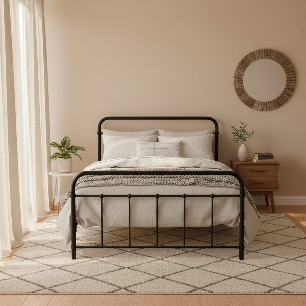 Artiss Bed Frame Metal Bed Frame LEO - King Single(Black)