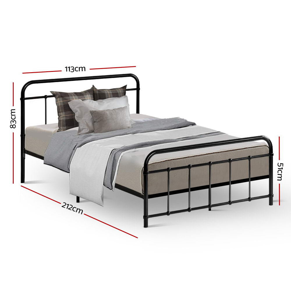 Artiss Bed Frame Metal Bed Frame LEO - King Single(Black)