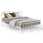Artiss Bed Frame Metal Bed Frame LEO - Queen (White)