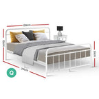 Artiss Bed Frame Metal Bed Frame LEO - Queen (White)