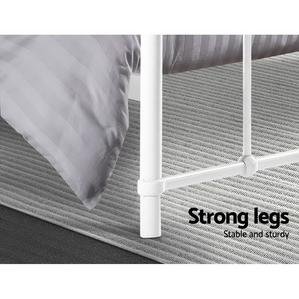 Artiss Bed Frame Metal Bed Frame LEO - Queen (White)