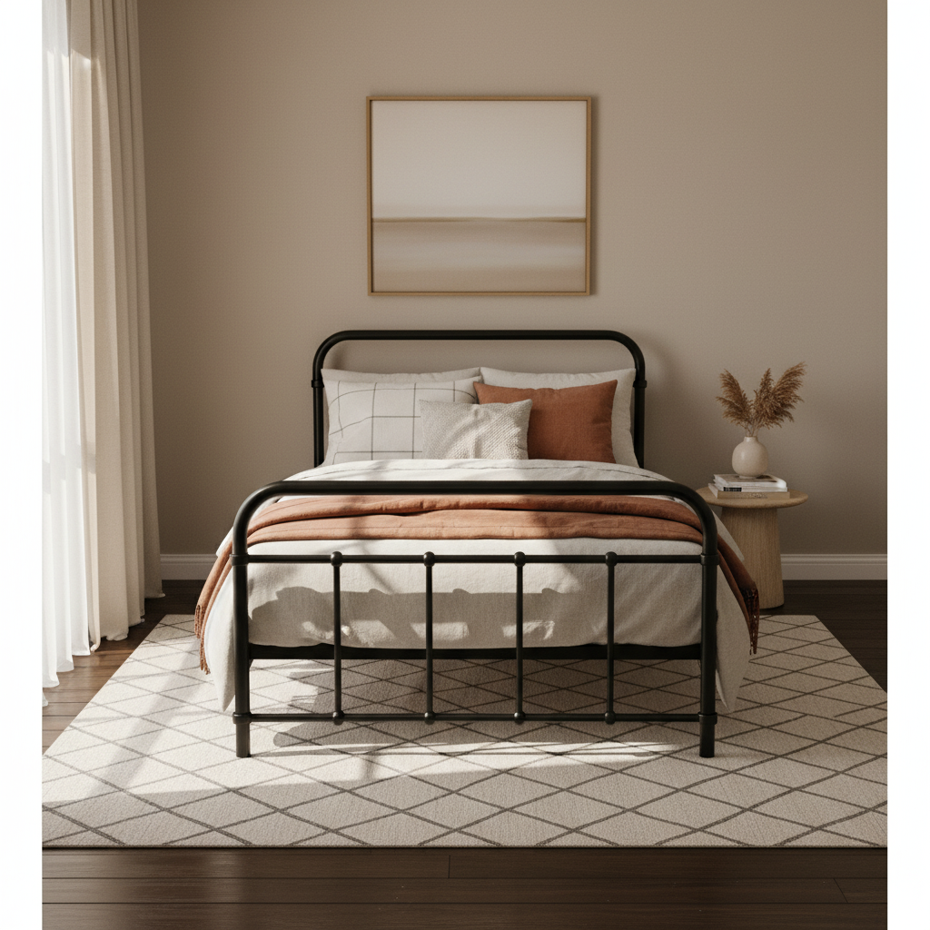 Artiss Bed Frame Metal Bed Frame LEO - Single (Black)