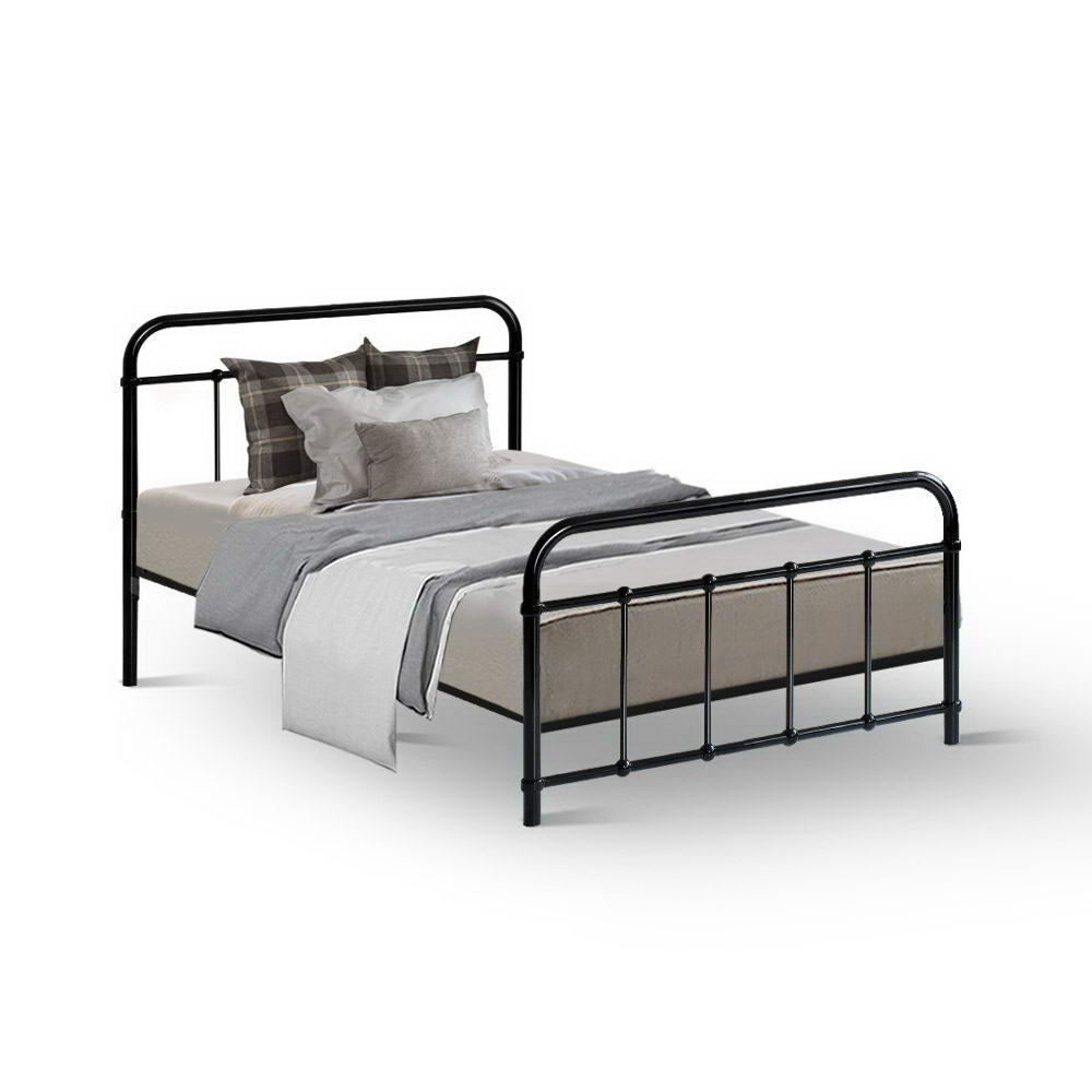 Artiss Bed Frame Metal Bed Frame LEO - Single (Black)