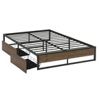 Artiss Bed Frame Metal Frame Queen Size Bed Base 2 Drawers OSLO