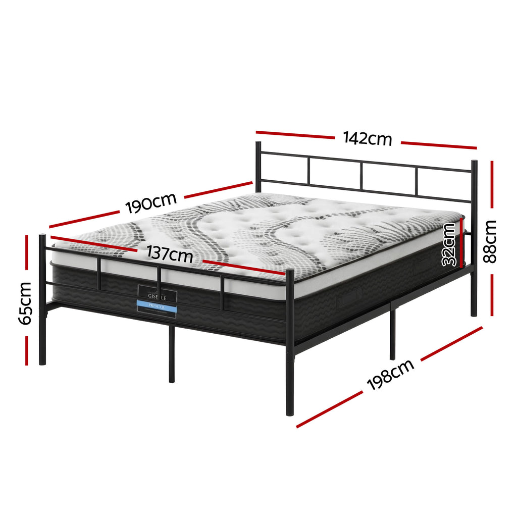 Artiss Bed Frame Double Metal Bed Frames SOL with Mattress