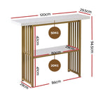 Artiss Console Table Marble Effect White&Gold