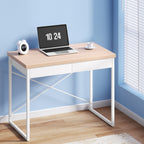 Artiss Computer Desk Drawer Storage Oak 100CM