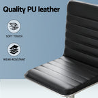 Artiss Computer Desk 120cm Executive Office Chairs Set PU Leather Low Back Black