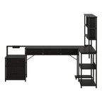 Artiss 200cm L Shaped Gaming Desk Computer Desk with LED Lights & Power Outlets