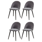 Artiss Dining Chairs Set of 4 Velvet Solid Curved Dark Grey