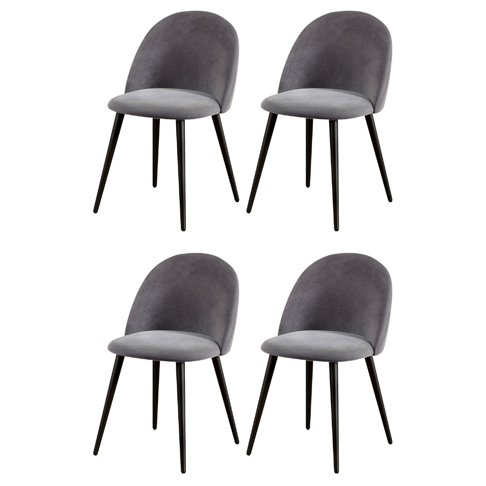 Artiss Dining Chairs Set of 4 Velvet Solid Curved Dark Grey