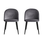 Artiss Dining Chairs Set of 4 Velvet Solid Curved Dark Grey