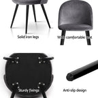 Artiss Dining Chairs Set of 4 Velvet Solid Curved Dark Grey