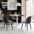 Artiss Dining Chairs Set of 4 Velvet Solid Curved Dark Grey