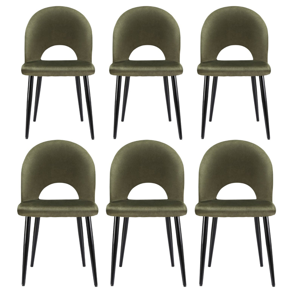 Artiss Dining Chairs Set of 6 Velvet Hollow Green