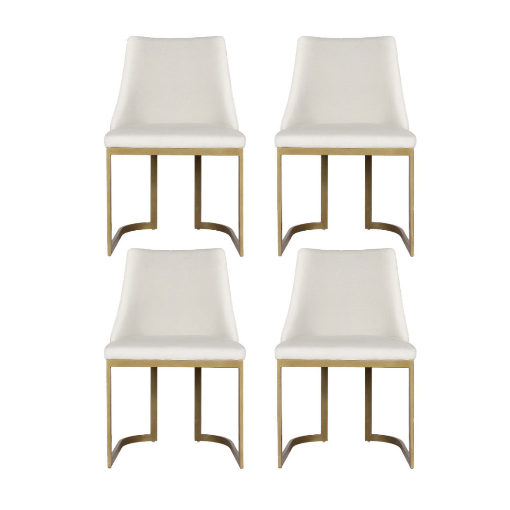 Artiss Dining Chairs Set of 4 Linen Fabric Frame Beige