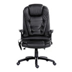 Artiss 8 Point Massage Office Chair Heated Seat Recliner PU Black