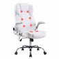 Artiss 8 Point Massage Office Chair PU Leather White