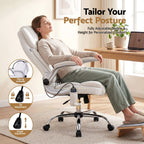 Artiss 8 Point Massage Office Chair PU Leather White