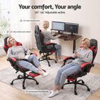 Artiss 2 Point Massage Gaming Office Chair Footrest Red