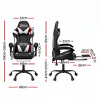Artiss Ergonomic Gaming Office Chair with 2 Point Message Black