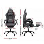 Artiss Gaming Office Chair Fabric Ergonomic with 2 Point Massage Grey