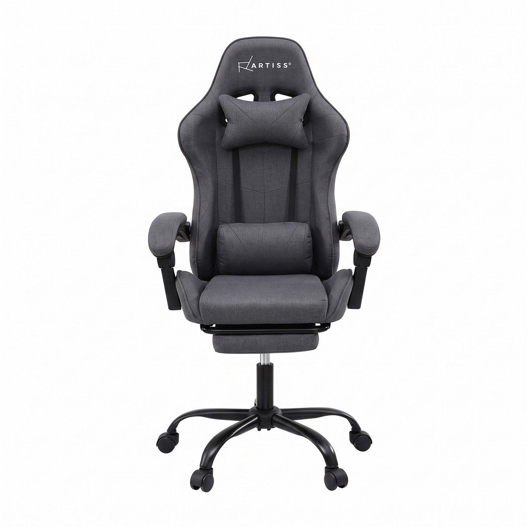 Artiss Gaming Office Chair Fabric Ergonomic with 2 Point Massage Grey