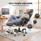 Artiss Gaming Office Chair Fabric Ergonomic with 2 Point Massage Grey