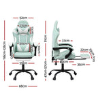 Artiss Ergonomic Gaming Office Chair with 2 Point Message Mint Green