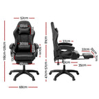Artiss Gaming Office Chair with 8 Point Message Reline Ergonomic Black