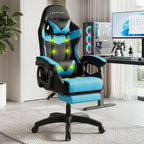 Artiss Gaming Office Chair with 8 Point Message Reline Ergonomic Blue