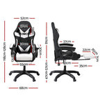 Artiss Gaming Office Chair with 8 Point Message Reline Ergonomic White