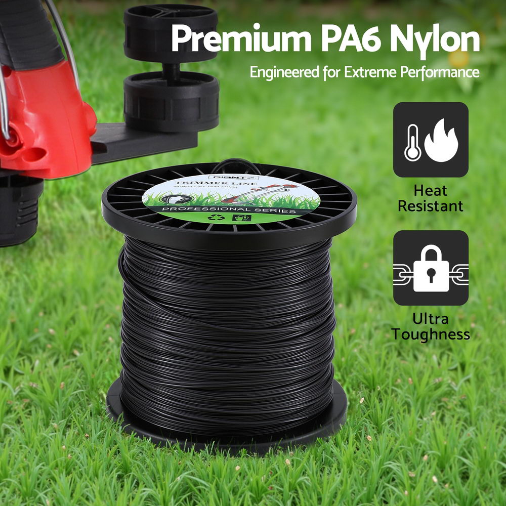 Giantz 100M Whipper Snipper Trimmer Line 2.4mm Star Nylon String Cord Black