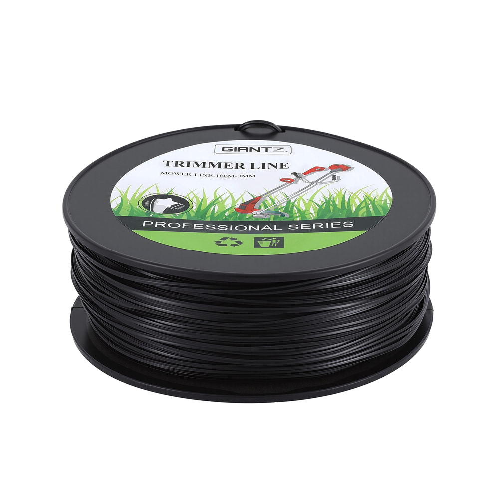 Giantz 100M Whipper Snipper Trimmer Line 3.0mm Star Nylon String Cord Black