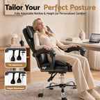 Artiss Executive Office Chair Leather Recliner Black