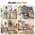 Artiss Executive Office Chair Leather Recliner White
