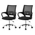 Artiss 2x Mesh Office Chair Mid Back Black