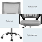 Artiss Mesh Office Chair Mid Back Grey