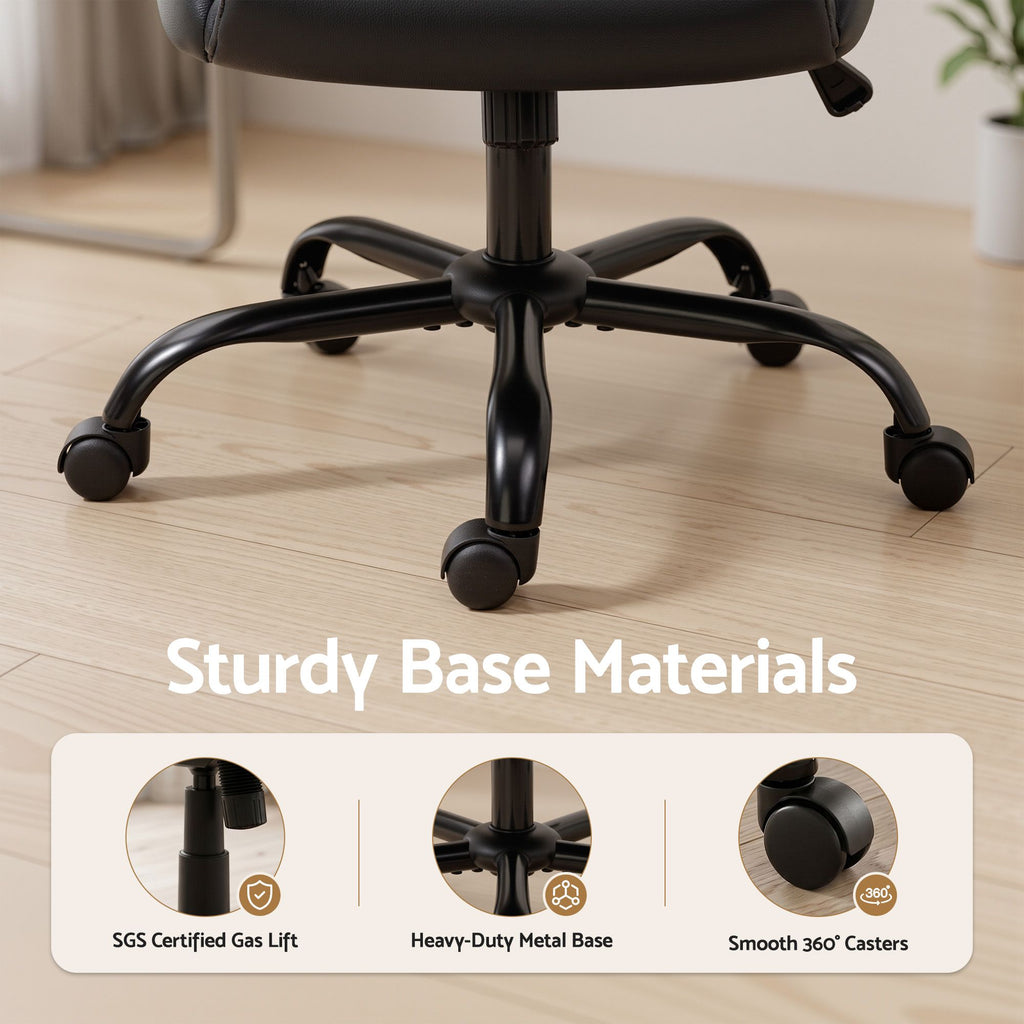 Artiss Executive Office Chair Mid Back Black