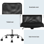 Artiss 2x Mesh Office Chair Mid Back Black