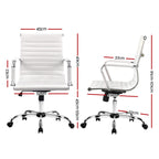 Artiss Office Chair Conference Chairs PU Leather Mid Back White
