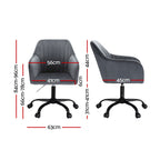 Artiss Office Chair Velvet Seat Dark Grey